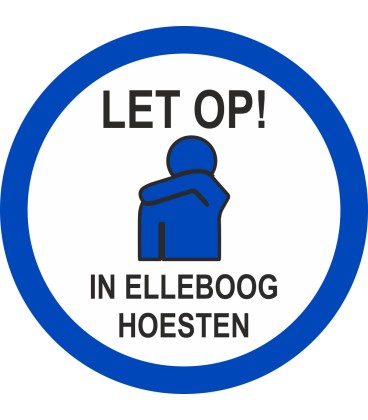 In elleboog hoesten (rond) sticker