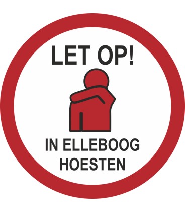 In elleboog hoesten (rond) sticker