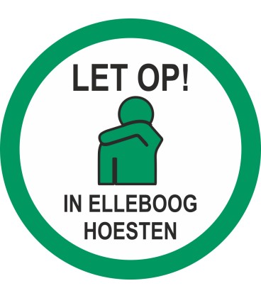 In elleboog hoesten (rond) sticker