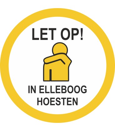 In elleboog hoesten (rond) sticker
