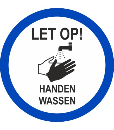 Handen wassen (rond) sticker