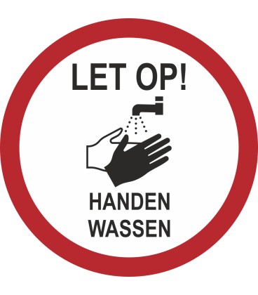 Handen wassen (rond) sticker