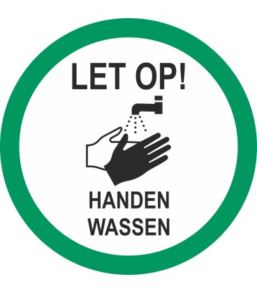 Handen wassen (rond) sticker