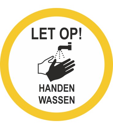 Handen wassen (rond) sticker