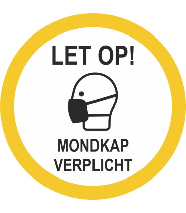 Mondkap verplicht (rond) sticker