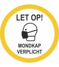 Mondkap verplicht (rond) sticker