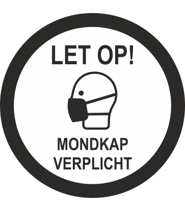 Mondkap verplicht (rond) sticker