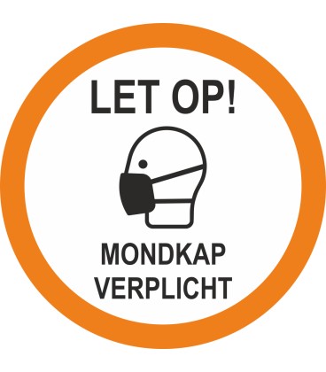 Mondkap verplicht (rond) sticker