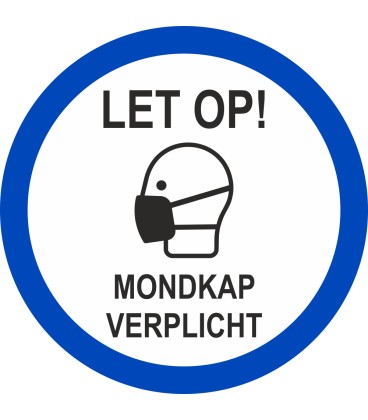 Mondkap verplicht (rond) sticker