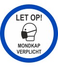 Mondkap verplicht (rond) sticker