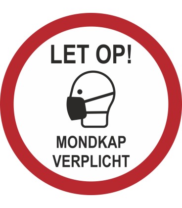 Mondkap verplicht (rond) sticker