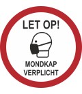 Vloersticker mondkap verplicht (rond)