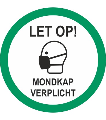 Mondkap verplicht (rond) sticker