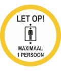 Maximaal 1 persoon in de lift (rond) sticker