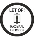 Maximaal 1 persoon in de lift (rond) sticker