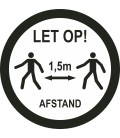 1,5 meter afstand houden bij lopen (rond) sticker