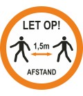1,5 meter afstand houden bij lopen (rond) sticker