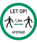 1,5 meter afstand houden bij lopen (rond) sticker