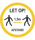 1,5 meter afstand houden bij lopen (rond) sticker